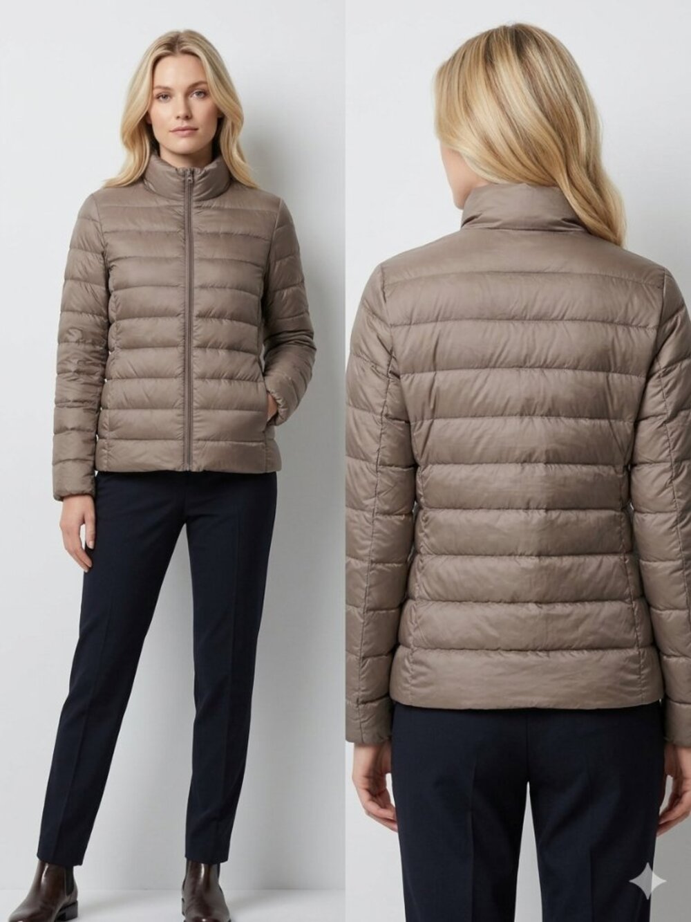 Uniqlo Ultra Light Down Jacket Women's S/P Packable Puffer Beige Taupe 469869